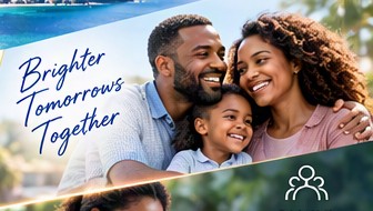 Smiling family together